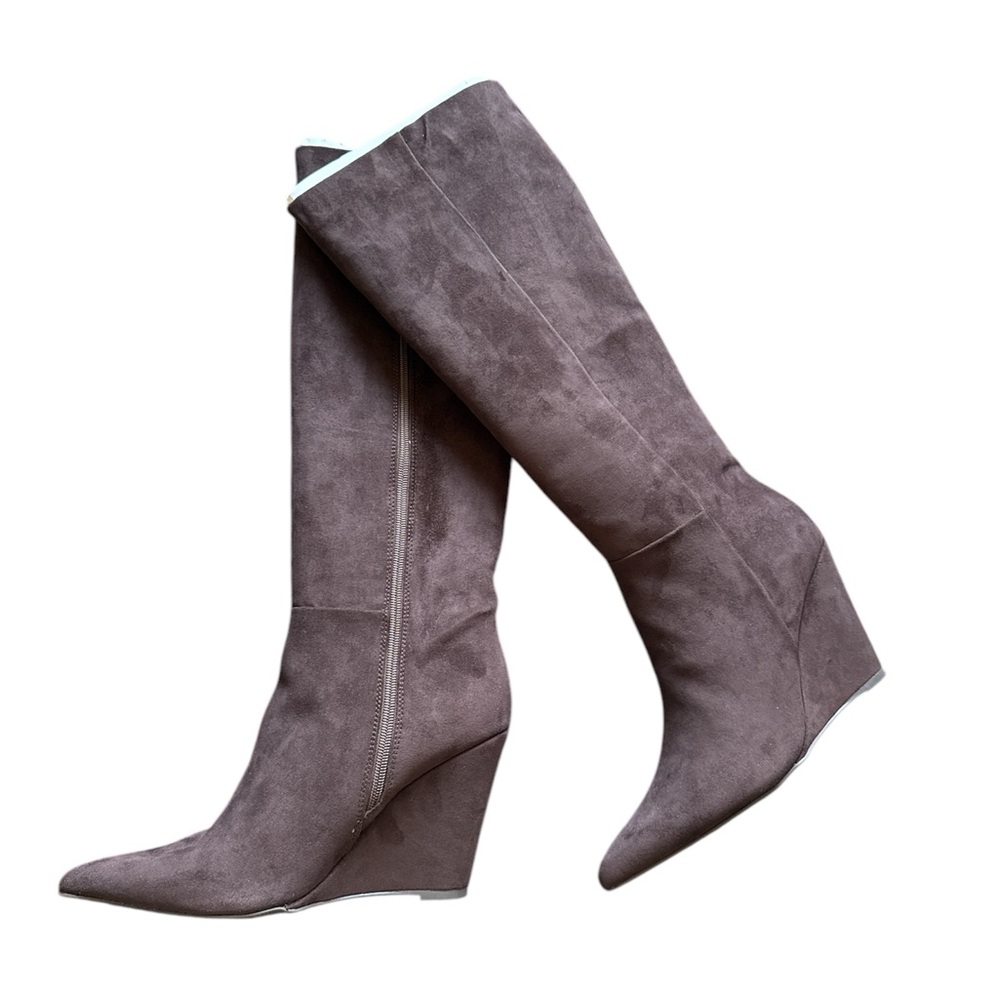 The Drop Women's Geralda Tall Brown Wedge Boot Classic size 9 NEW